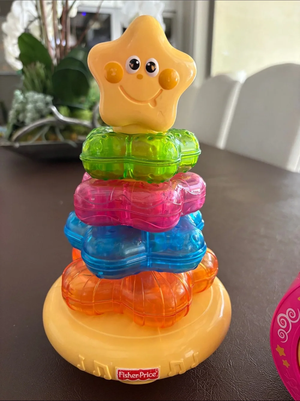 Fisher-Price Colorful Star Stacker & Unicorn Drum Toy - Pink/Yellow/Blue